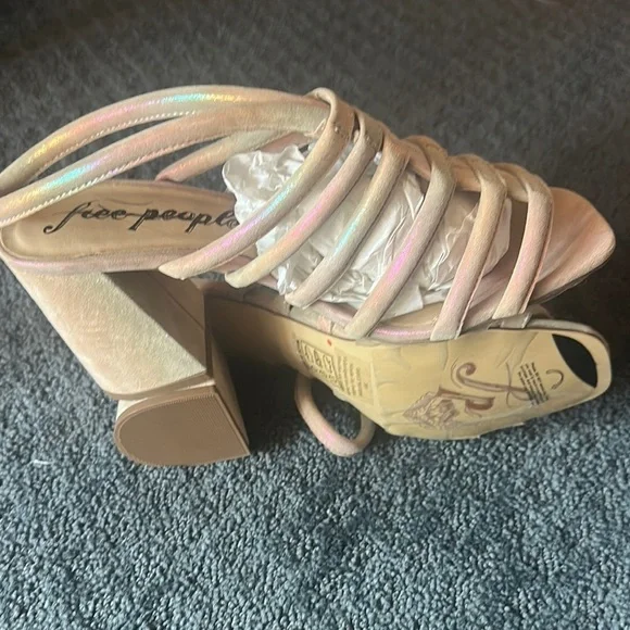 Free People Cream Heels with Strappy Design - Picture 3 of 4